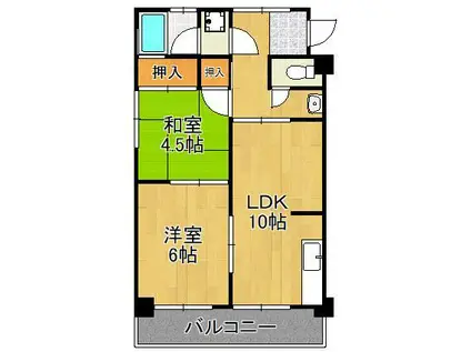 マイニチビル(2LDK/4階)の間取り写真