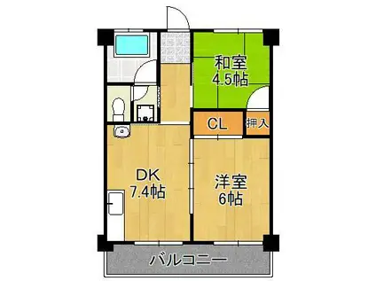 マイニチビル(2DK/5階)の間取り写真