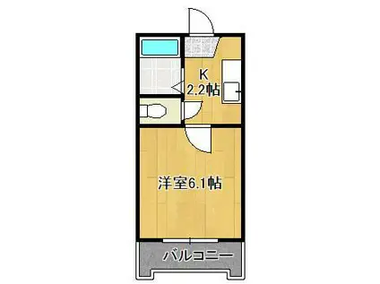 ユースハイツMD(1K/4階)の間取り写真