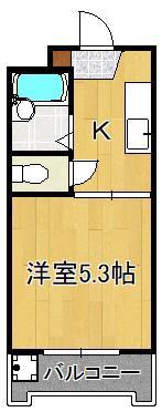 ユースハイツMD(1K/3階)の間取り写真