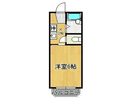 ユースハイツMD(1K/3階)の間取り写真