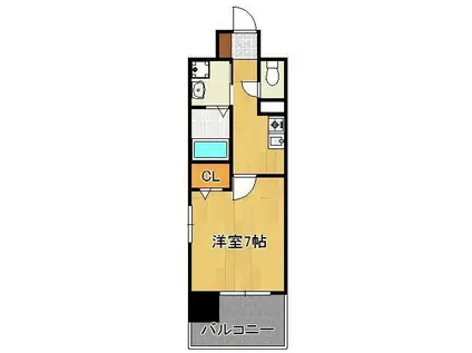 ユニゾンスクエア(1K/7階)の間取り写真