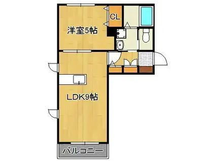 高見の杜 (1LDK/1階)の間取り写真