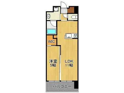 ハイネス槻田(1LDK/4階)の間取り写真