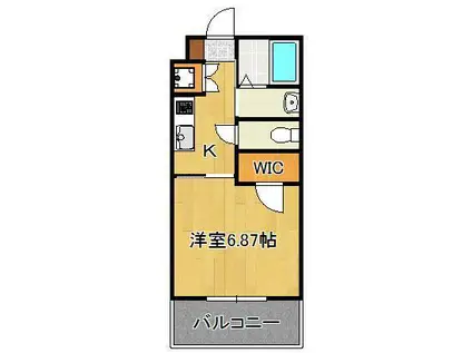  飛幡ブレイン(1K/1階)の間取り写真