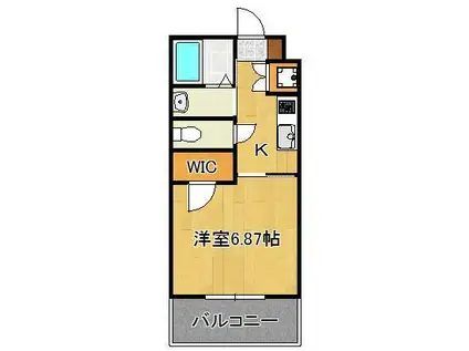  飛幡ブレイン(1K/1階)の間取り写真