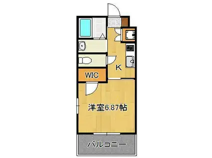  飛幡ブレイン(1K/2階)の間取り写真