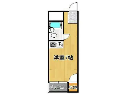 アルゴ境川(ワンルーム/2階)の間取り写真