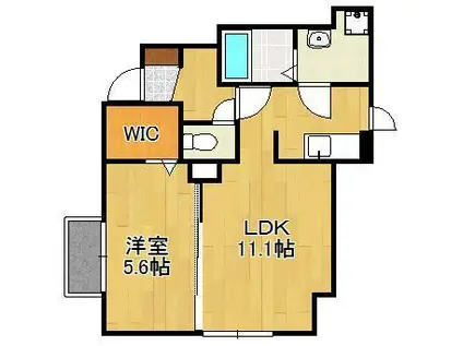 サニ-ヒルズ天籟寺2 (1LDK/1階)の間取り写真