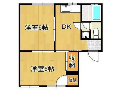 ハイツ大信(2DK/2階)の間取り写真