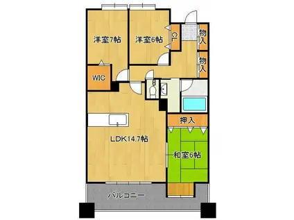 ネクスタージュ高見七条壱番館(3LDK/9階)の間取り写真