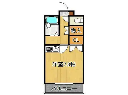 カノックスビラ(1K/4階)の間取り写真