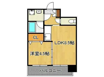 HAMIEL千防(1LDK/5階)の間取り写真
