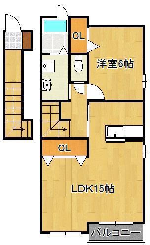サンリット パーク(1LDK/2階)の間取り写真