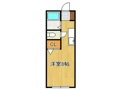 田中第1ハイツ(ワンルーム/2階)の間取り写真