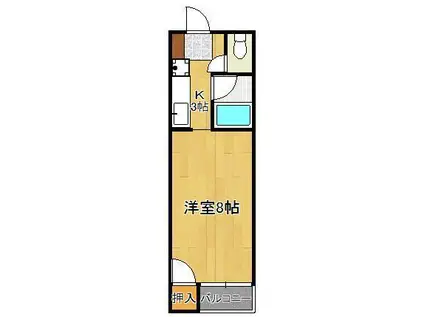 ニューメディア1(1K/1階)の間取り写真