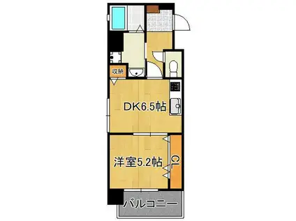 シンフォニー祗園(1DK/7階)の間取り写真