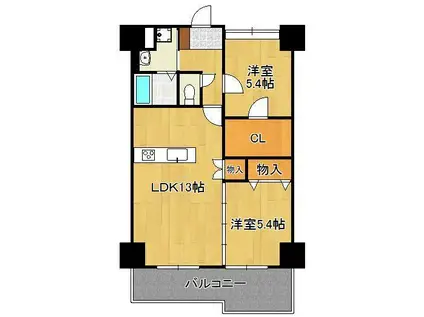 CREWS.ROI TENRAIJI(2LDK/10階)の間取り写真