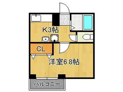 CRESCENT SENBO(1K/2階)の間取り写真