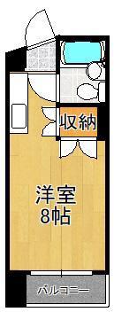 コーポラス中原(ワンルーム/3階)の間取り写真