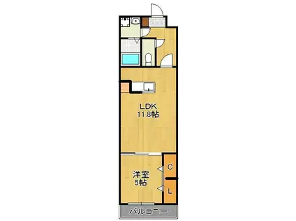 シャンテ・ベルジュ(1LDK/1階)の間取り写真