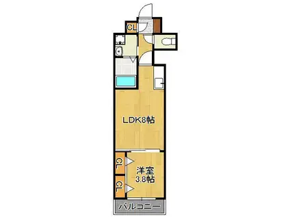 サンクレシア戸畑駅前(1LDK/2階)の間取り写真