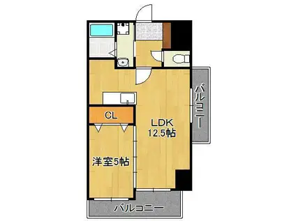 THE SQUARE・GRAND RESIDENCE(1LDK/4階)の間取り写真