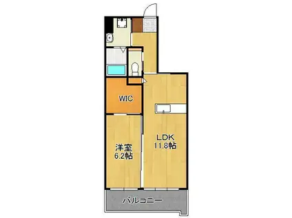 ウィングス八幡駅前(1LDK/3階)の間取り写真