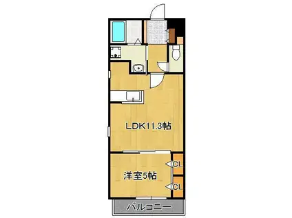 シャンテ・フルール(1LDK/1階)の間取り写真