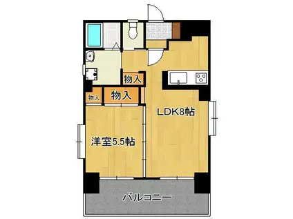 ヴィラコート戸畑元宮(1LDK/6階)の間取り写真