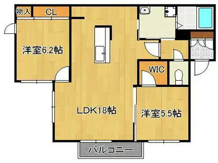 クリスタルコートさくら (2LDK/2階)の間取り写真