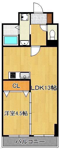 THE SQUARE・CLUB RESIDENCE(1LDK/7階)の間取り写真