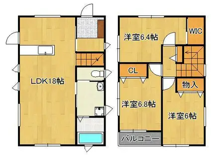 鹿児島本線 戸畑駅 徒歩6分 2階建 築9年(3LDK)の間取り写真