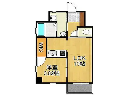 STUDIE TOBIHATA(1LDK/4階)の間取り写真