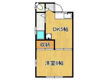 コンフォース皿倉1(1DK/3階)の間取り写真