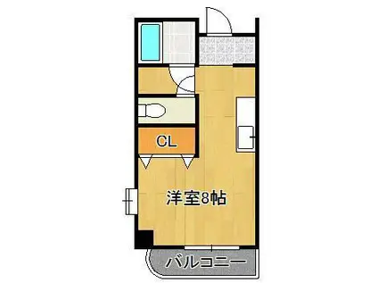 ハイファッション館(ワンルーム/5階)の間取り写真