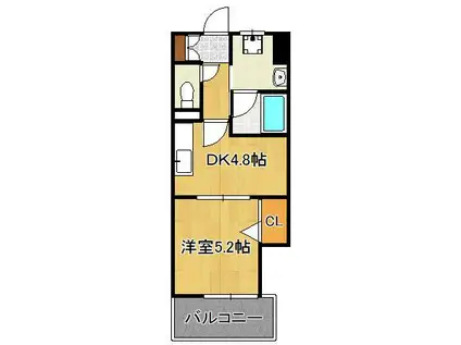 THE SQUARE PLATINUM RESIDENCE(1DK/4階)の間取り写真