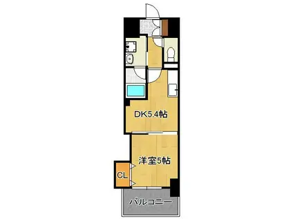 THE SQUARE PLATINUM RESIDENCE(1DK/4階)の間取り写真