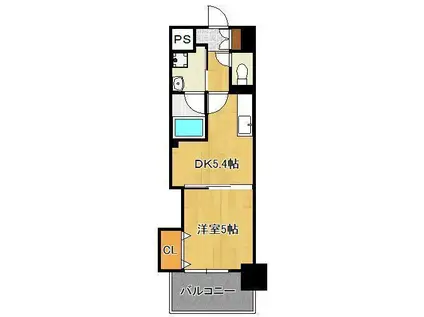 THE SQUARE PLATINUM RESIDENCE(1DK/9階)の間取り写真