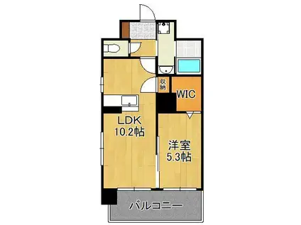 リオグランデ中央(1LDK/3階)の間取り写真