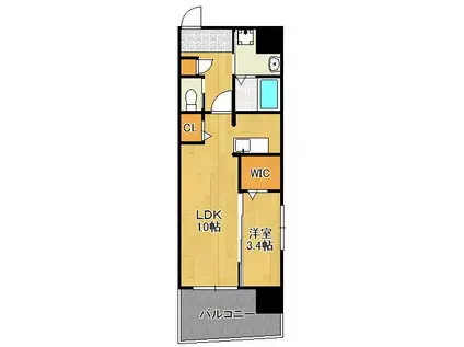 FU-TON4祇園さくら坂(1LDK/3階)の間取り写真