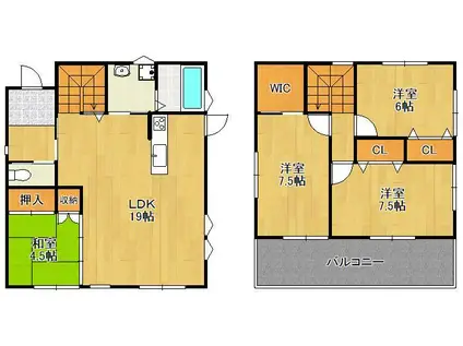 鹿児島本線 九州工大前駅 徒歩15分 2階建 築7年(4LDK)の間取り写真