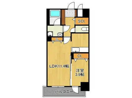 レジデンス枝光(1LDK/9階)の間取り写真