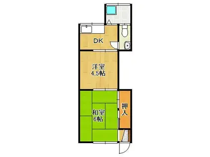 竹下荘(2DK/1階)の間取り写真