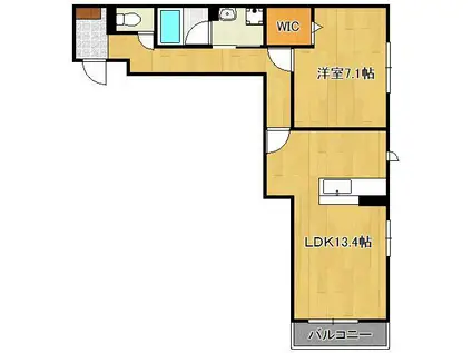 アンセルモ祇園(1LDK/2階)の間取り写真