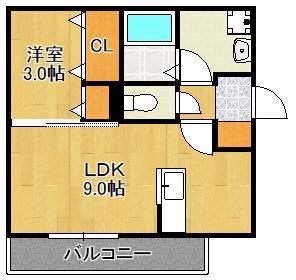  D-ROOM戸畑(1LDK/2階)の間取り写真