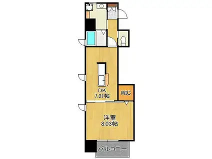 BAY RIDGE (1DK/12階)の間取り写真