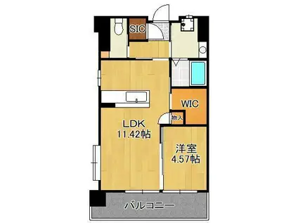 サンシャイン.サファイア・プリンセス戸畑(1LDK/4階)の間取り写真