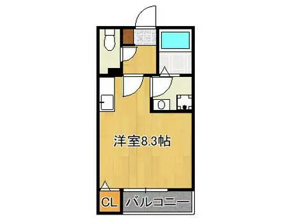 SOU.LEAF九工大前(ワンルーム/2階)の間取り写真