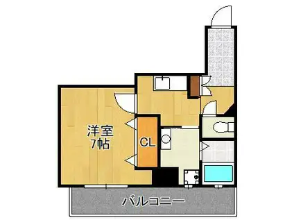 グレンフォレスト到津(1K/6階)の間取り写真